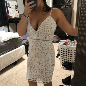 SOLD White Lace Midi Dress
